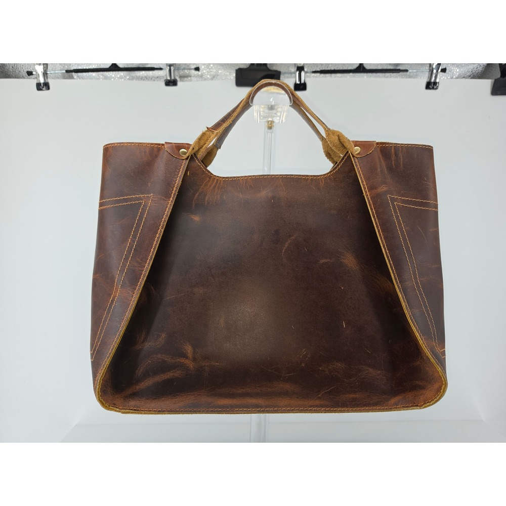 The Tannery Brown Distressed Leather Tote Crossbody Bag with Card Slots